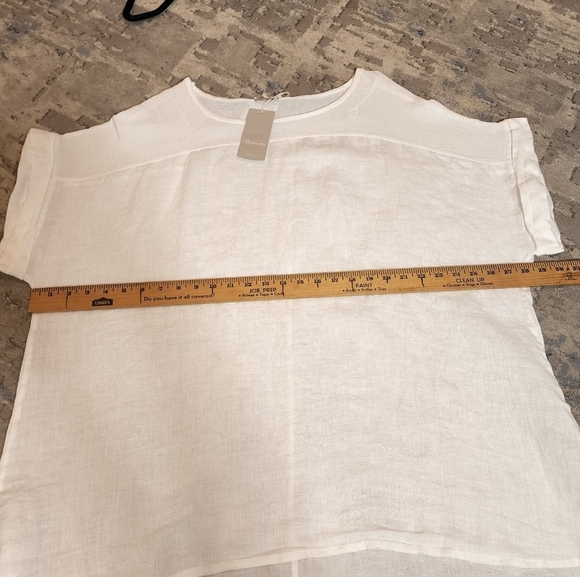NWT Bellambra 100% Linen Gauze White Short Sleeve Top Made In Italy Size 3X - Picture 15 of 16